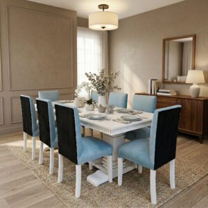 JUEGO DE COMEDOR RESTORATION VINTAGE 8 SILLAS