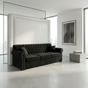 Sillón 2 Cuerpos Capitone Negro