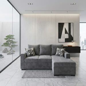 Sillón en L Gris Compacto Moderno