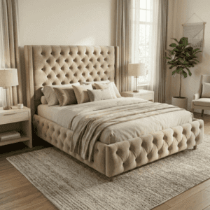 Cama con Cabecero Capitoné y Estilo Elegante
